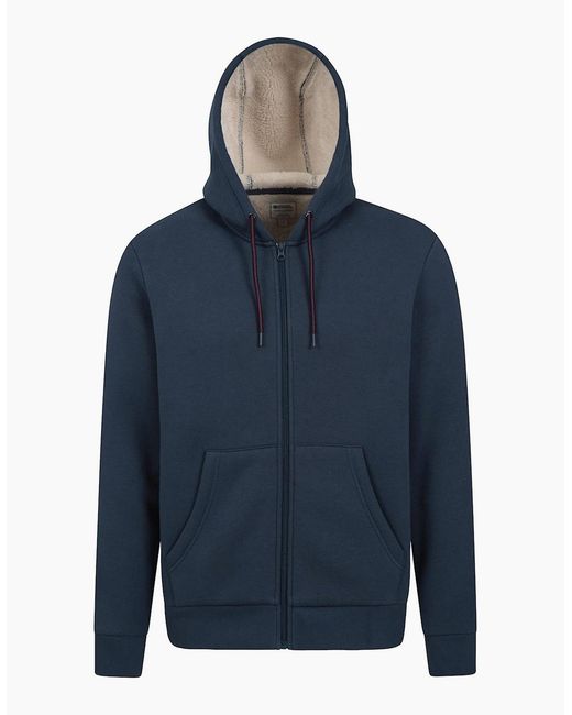 Mountain Warehouse Blue Dalton Borg Lined Full Zip Hoodie for men