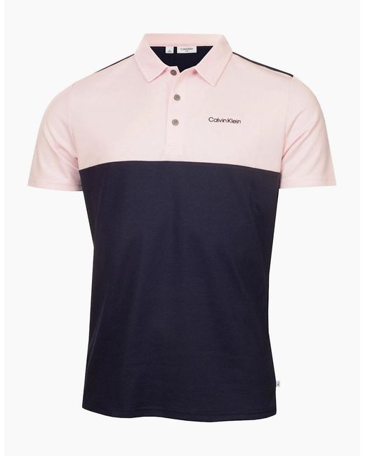 Calvin Klein Blue Embroidered Lacoste Lettering Collared Polo Shirt for men