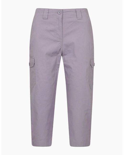 Mountain Warehouse Purple Ladies Coastal Stretch Capri Cargo Trousers
