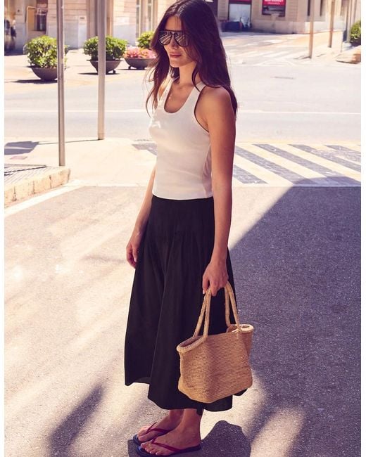 Ro&zo Black Cotton Gathered Skirt