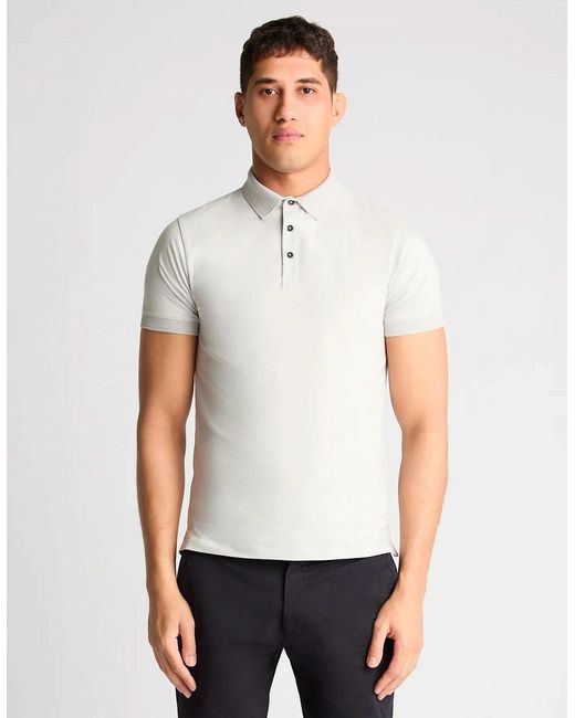 Remus Uomo White Polo Shirt Tapered Fit Cotton-Stretch Quiet for men