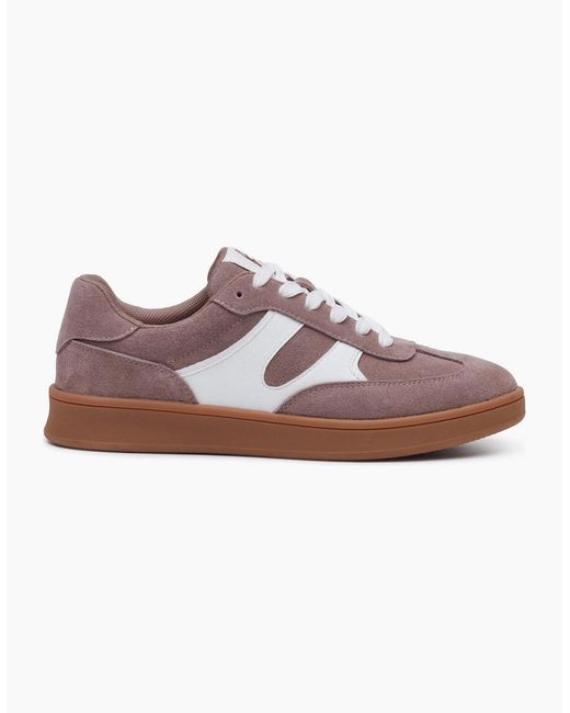 Hush Puppies Pink Maura Suede Stone Trainers