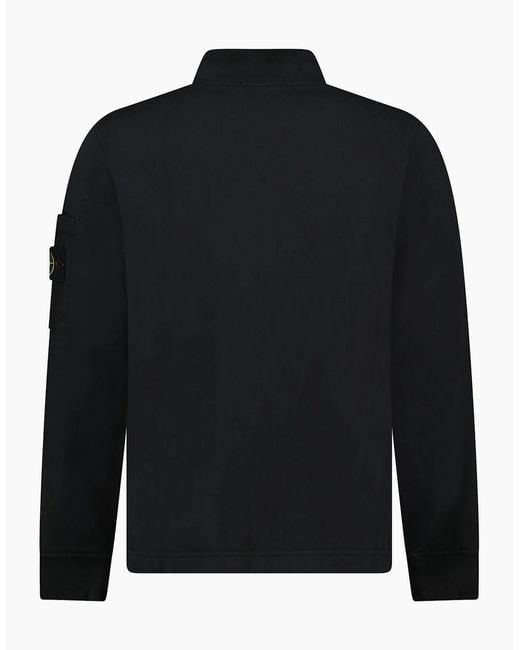 Stone Island Black Cotton Fleece Track Jacket for men