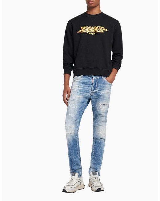 DSquared² Black Macho Logo Sweatshirt for men