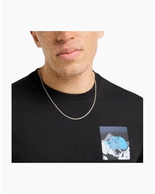 The North Face Black T Shirts Energy Mountain Graphic Casual Summer Pullover Tee for men