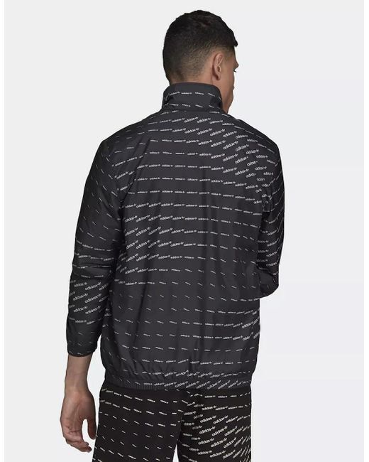 Adidas Black Graphic Mono Track Jacket for men