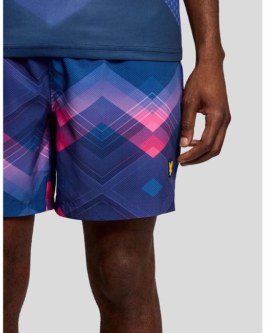 Lyle & Scott Blue Chevron Swim Shorts for men