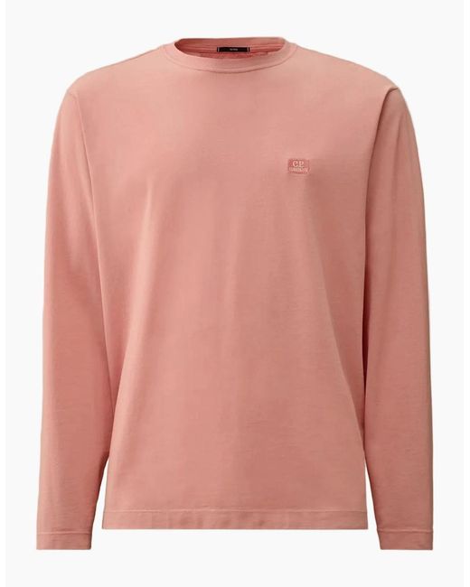 C P Company Pink Long Sleeve Tacting T-Shirt for men