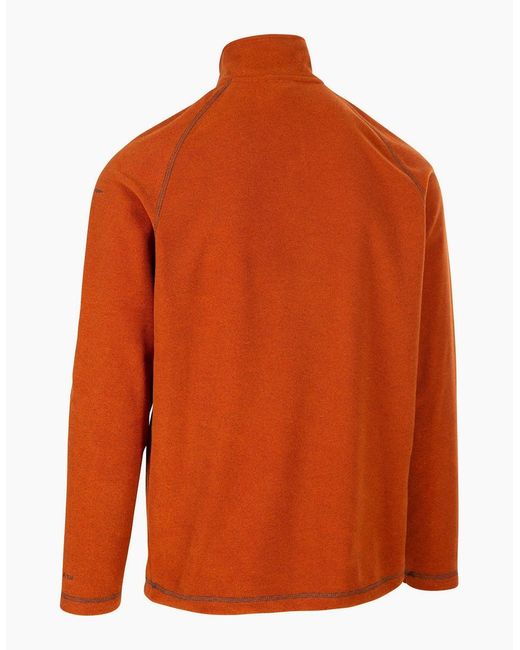 Trespass Orange Keynote Anti Pilling 1/4 Zip Fleece Top for men