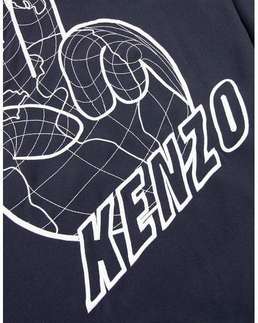 KENZO Blue Embroidered Peace Sign Sweatshirt for men