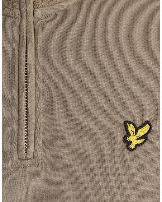 Lyle & Scott Gray Cotton Loopback 1/4 Zip Sweatshirt for men