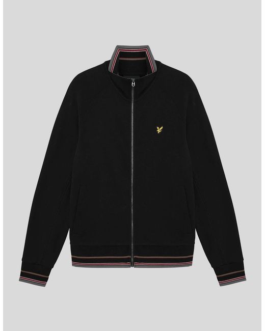 Lyle & Scott Black Cotton Tipped Track Jacket for men