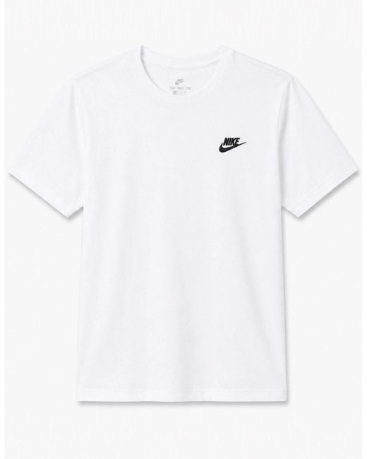 Nike White Embroidered Logo Swoosh T Shirt for men