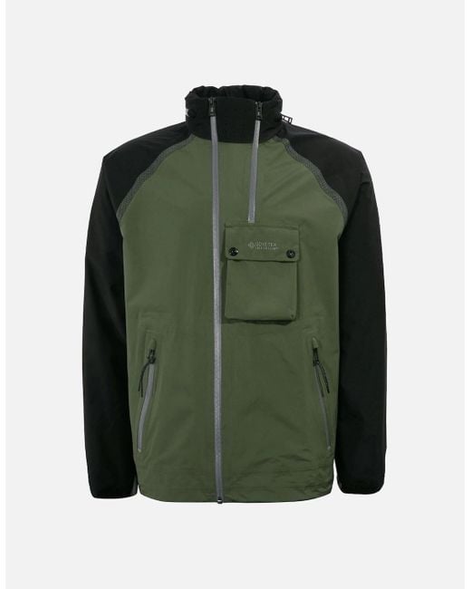 Belstaff Green Solid Twin Pewter Waterproof Track Jacket for men