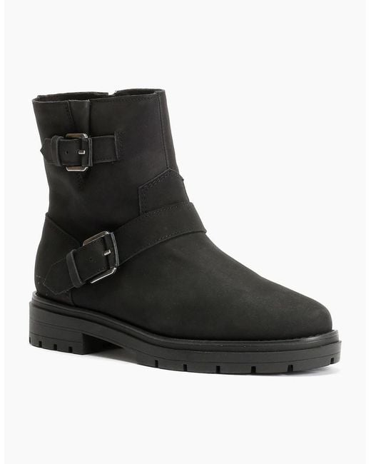 TOMS Black Ionie Moto Nubuck Leather Boots