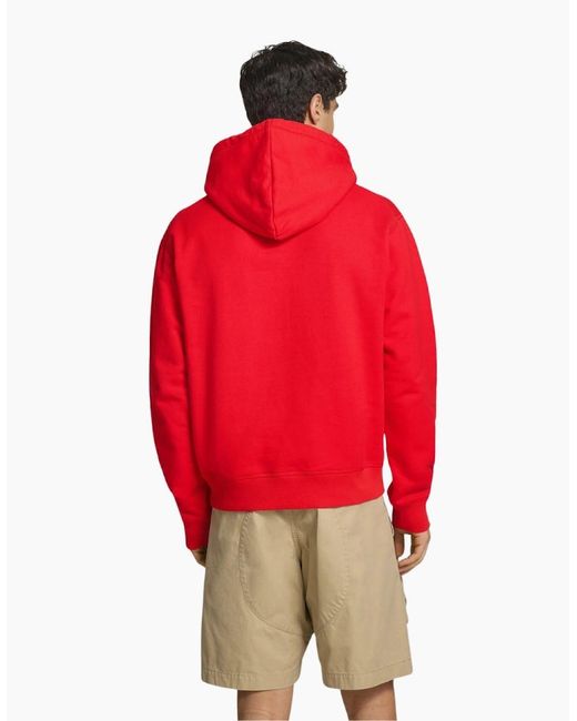 DSquared² Red Hoodie Large Icon Logo for men