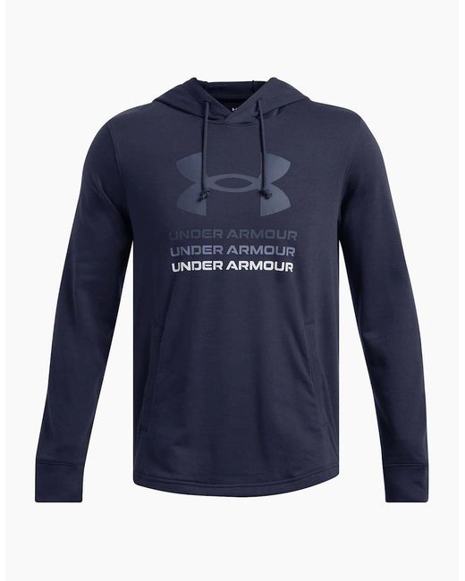 Under Armour Blue Rival Terry Graphic Hood for men
