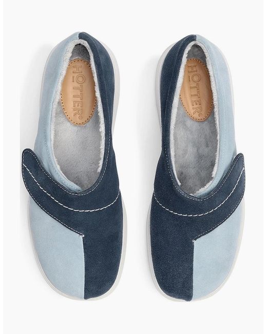 Hotter Blue Wrap Slippers