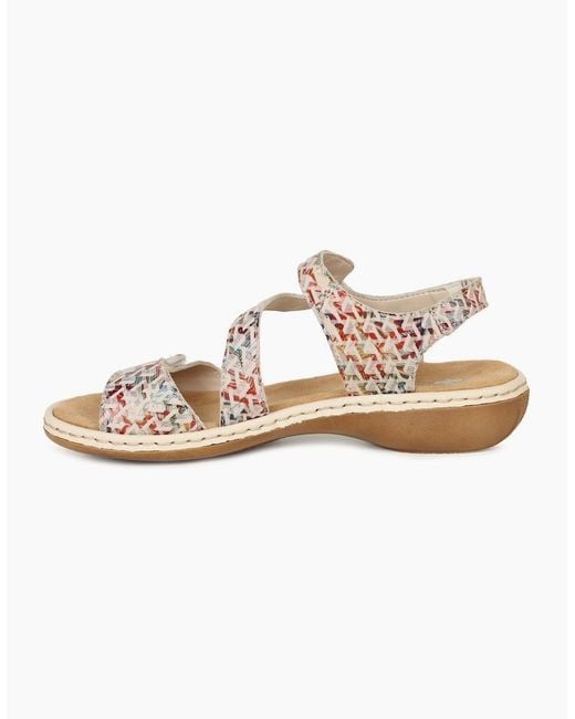 Rieker White Sphere Riptape Sandals