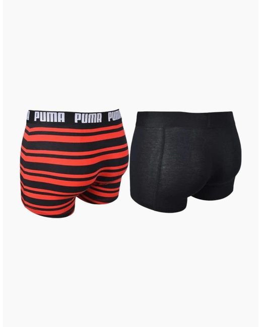 PUMA Red 2-Pack Heritage Stripe Boxer Briefs for men