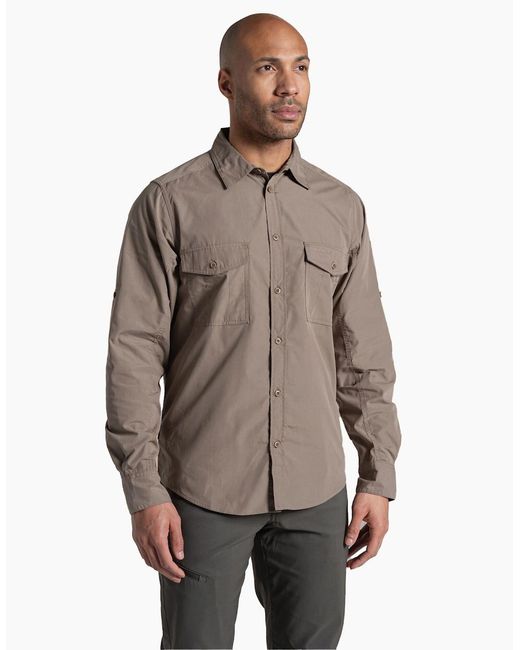 Craghoppers Brown Kiwi Ii Long-Sleeved Shirt for men