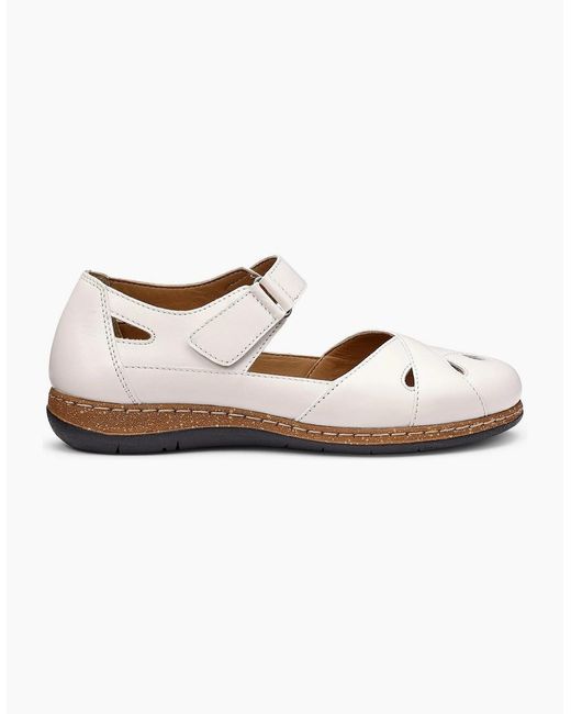 Hotter White Devi Mary Jane Shoes