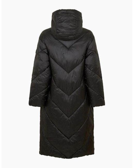 Boss Black Pollylong Hooded Snap Detail Puffer Coat