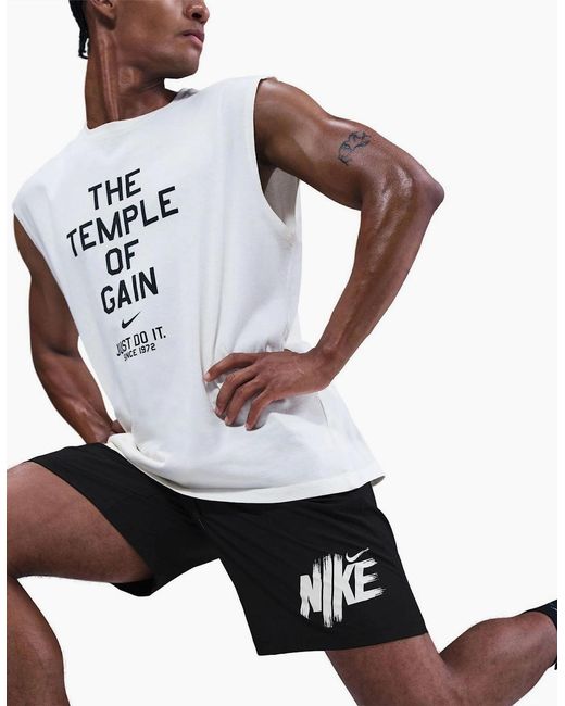 Nike Black Df Form Wordmark Fitness Shorts for men