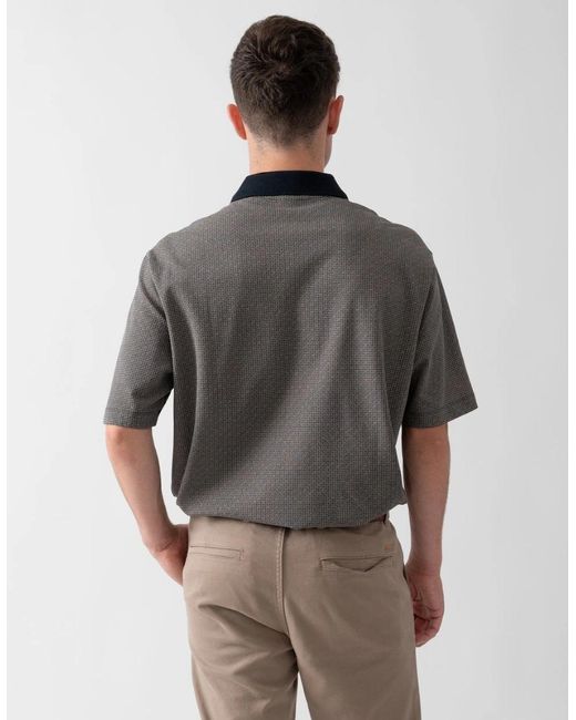 ARMANI EXCHANGE Gray Aop Logo Pattern Polo Shirt for men