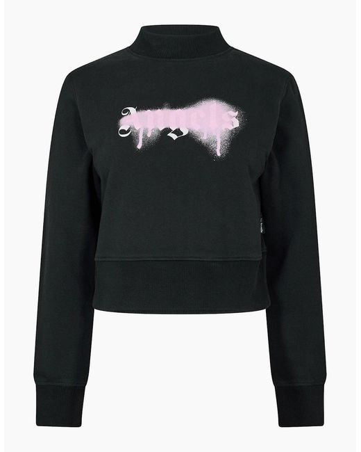 Palm Angels Black Crew Sweatshirt