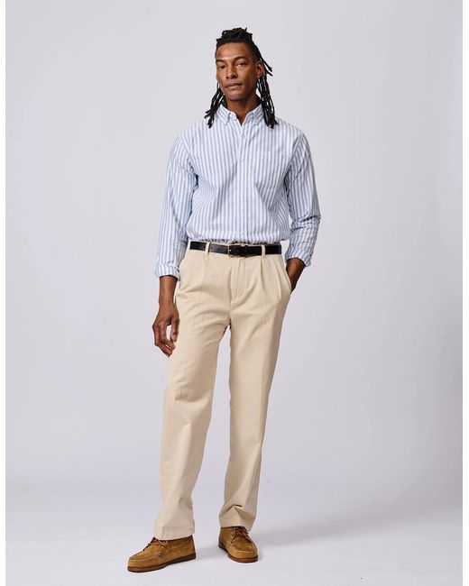 aubi White Aldridge Oxford Button Down Shirt for men