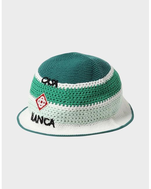 Casablanca Green Cotton Crochet Hat for men