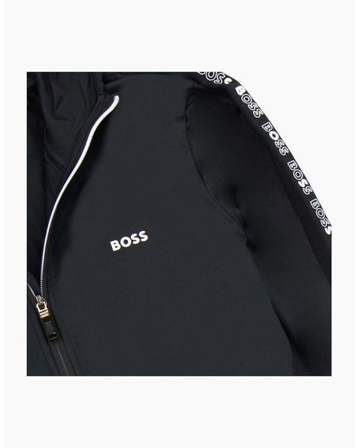 Boss Blue Sicoon Gym Zip Up Sweatshirt 001 for men