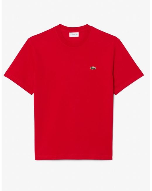 Lacoste Red Classic Fit Cotton Jersey T-Shirt for men