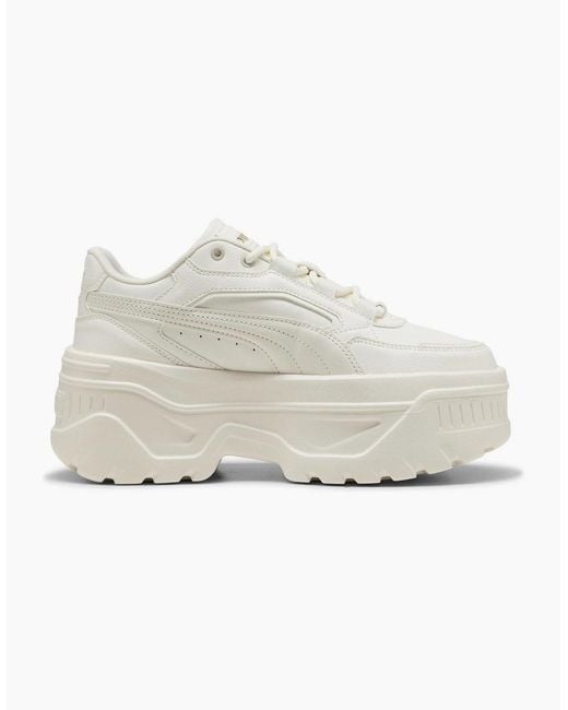 PUMA White Karmen X Tra Platform Trainers