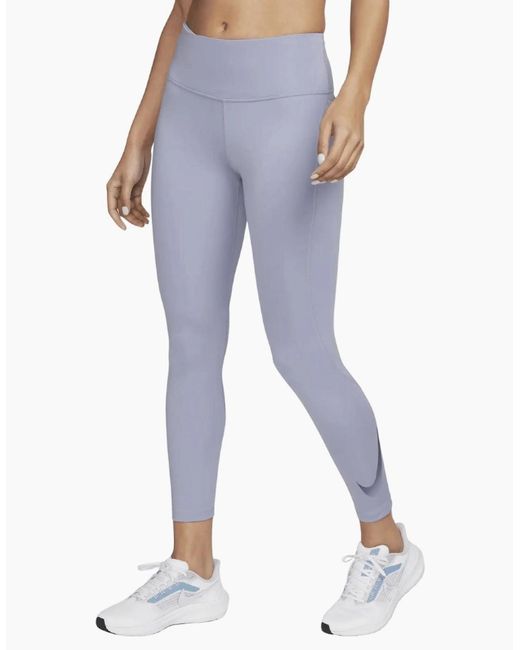 Nike Blue Mid-Rise 7/8 Lilac Running Leggings