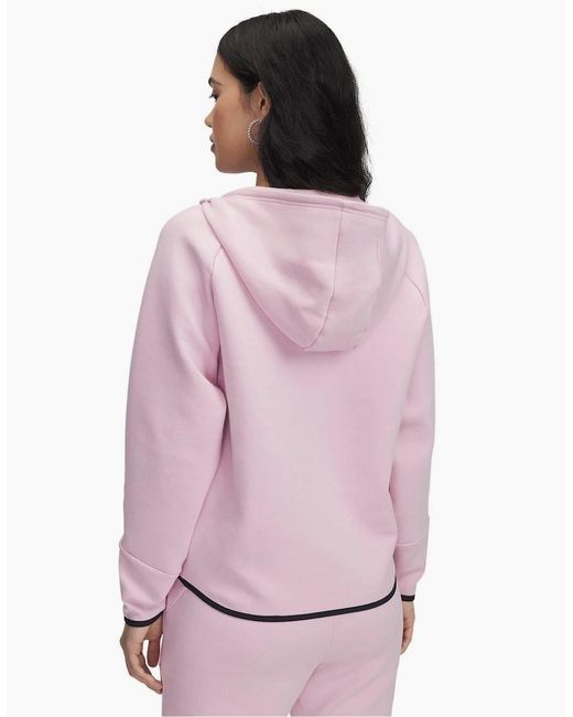 Under Armour Pink Unstoppable Solid Patterned Hooded Full Zipper Sweat Jacket