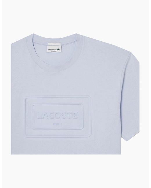 Lacoste Blue Embossed Polo T-Shirt for men