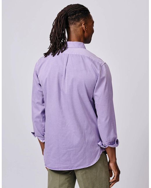 aubi Purple Hessle Button Down Shirt for men