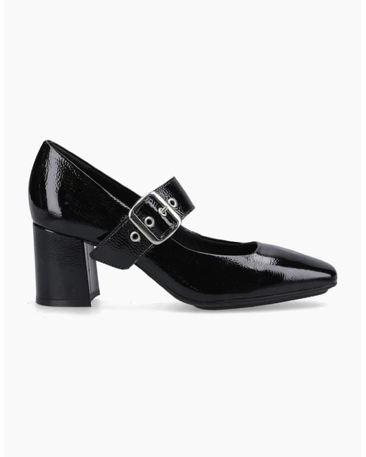 Hush Puppies Black Celcilia Buckle Court Shoes