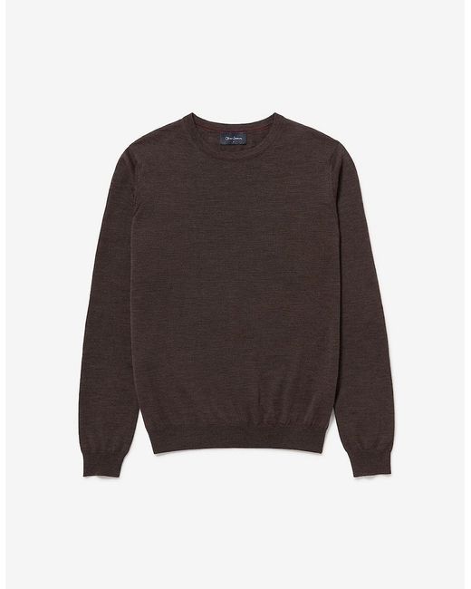 Oliver Sweeney Brown Merino Wool Crew Neck Jumper for men