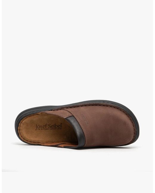 Josef Seibel Brown Max Nubuck Leather Mule Clogs Brasil for men