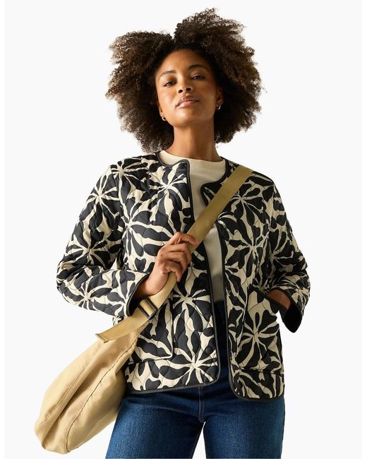 Regatta Black Ladies Mira Abstract Floral Padded Jacket