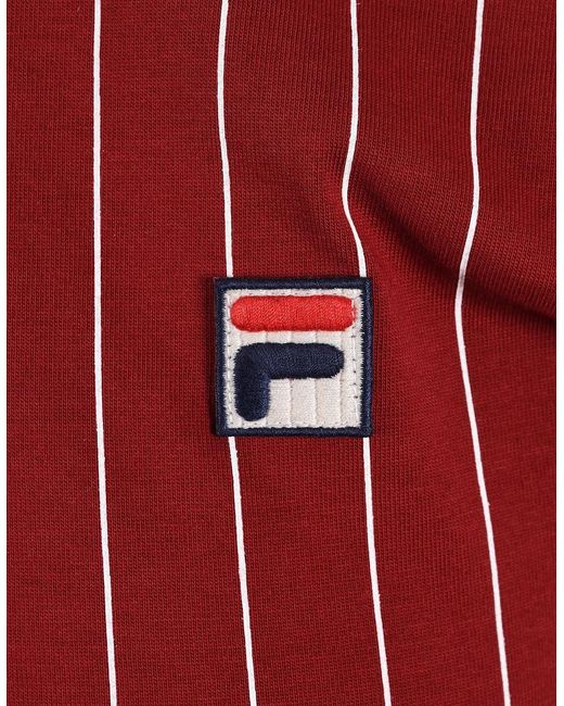 Fila Red Vintage Bb1 Classic Striped Polo Sundried Tomato for men