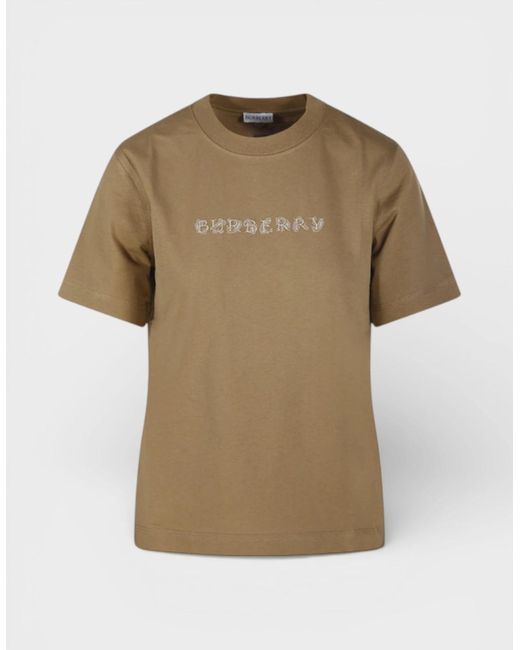 Burberry Natural Paisley Print Logo Cotton T Shirt Teddy