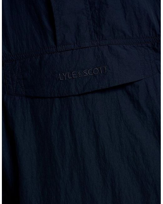 Lyle & Scott Blue Water Resistant Smock Jacket for men