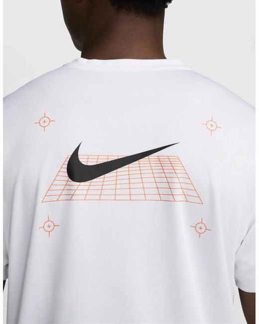Nike White Miler Graphic T-Shirt for men