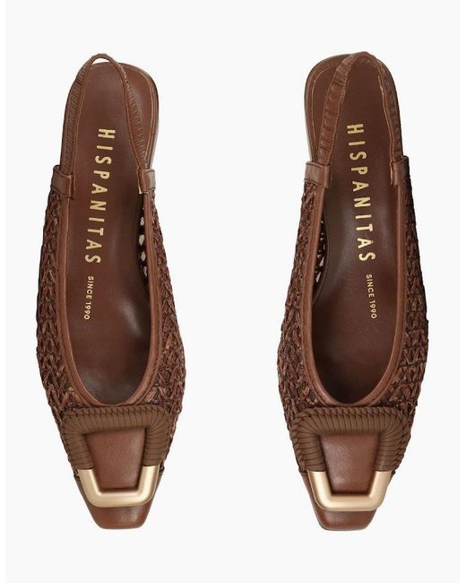 Hispanitas Brown Azucena Low Heeled Slingbacks