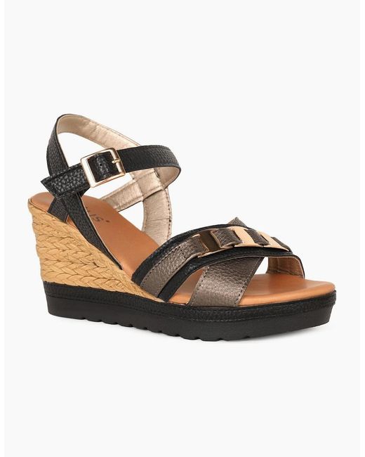 Lotus Metallic Tassere Espadrille Sandals