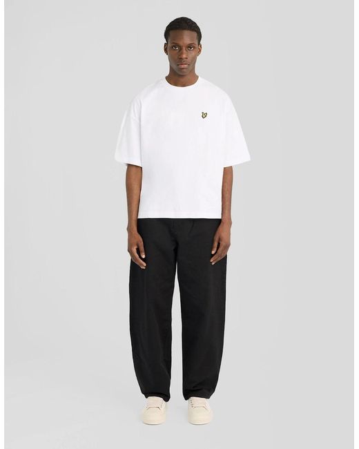 Lyle & Scott White Boxy Cotton T-Shirt for men